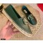 Valentino Calfskin VLogo Signature Espadrilles Dark Green 2021