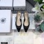Dior J'Adior Slingback Ballerina Flats Mesh Embroidery Black 2021