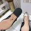Dior J'Adior Slingback Ballerina Flats Mesh Embroidery Black 2021