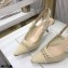 Dior Heel 6.5cm J'Adior Slingback Pumps Mesh Embroidery Creamy 2021
