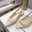 Dior J'Adior Slingback Ballerina Flats Mesh Embroidery Creamy 2021