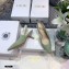 Dior Heel 6.5cm J'Adior Metallic Thread Embroidered Cotton Slingback Pumps Light Green 2021