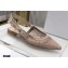 Dior J'Adior Slingback Ballerina Flats Mesh Embroidery Nude 2021