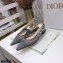 Dior J'Adior Slingback Ballerina Flats Mesh Embroidery Gray 2021