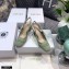 Dior Heel 7cm Moi Slingback Pumps Cannage Embroidered Mesh Light Green 2021