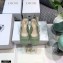 Dior Heel 3.5cm Moi Slingback Pumps Cannage Embroidered Mesh Light Green 2021
