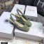 Dior Heel 3.5cm Moi Slingback Pumps Cannage Embroidered Mesh Light Green 2021