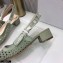 Dior Heel 3.5cm Moi Slingback Pumps Cannage Embroidered Mesh Light Green 2021