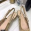 Dior Heel 1.5cm Moi Slingback Ballerina Flats Cannage Embroidered Mesh Beige 2021