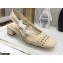 Dior Heel 3.5cm Moi Slingback Pumps Cannage Embroidered Mesh Creamy 2021