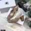 Dior Heel 7cm Moi Slingback Pumps Cannage Embroidered Mesh Nude 2021