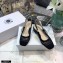 Dior Heel 3.5cm Moi Slingback Pumps Cannage Embroidered Mesh Black 2021