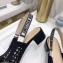Dior Heel 3.5cm Moi Slingback Pumps Cannage Embroidered Mesh Black 2021