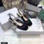 Dior Heel 1.5cm Moi Slingback Ballerina Flats Cannage Embroidered Mesh Black 2021