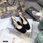 Dior Heel 7cm Moi J'Adior Embroidered Cotton Slingback Pumps Black 2021