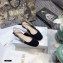 Dior Heel 1.5cm Moi J'Adior Embroidered Cotton Slingback Ballerina Flats Black 2021
