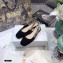 Dior Heel 1.5cm Moi J'Adior Embroidered Cotton Slingback Ballerina Flats Black 2021