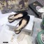 Dior Heel 1.5cm Moi J'Adior Embroidered Cotton Slingback Ballerina Flats Black 2021