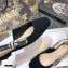 Dior Heel 1.5cm Moi J'Adior Embroidered Cotton Slingback Ballerina Flats Black 2021