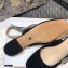 Dior Heel 1.5cm Moi J'Adior Embroidered Cotton Slingback Ballerina Flats Black 2021
