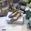 Dior Heel 7cm Moi J'Adior Embroidered Cotton Slingback Pumps Gray 2021