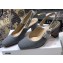 Dior Heel 7cm Moi J'Adior Embroidered Cotton Slingback Pumps Gray 2021