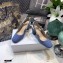 Dior Heel 7cm Moi J'Adior Embroidered Cotton Slingback Pumps Blue 2021