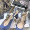Dior Heel 7cm Moi J'Adior Embroidered Cotton Slingback Pumps Blue 2021