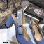 Dior Heel 7cm Moi J'Adior Embroidered Cotton Slingback Pumps Blue 2021
