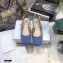 Dior Heel 1.5cm Moi J'Adior Embroidered Cotton Slingback Ballerina Flats Blue 2021