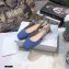 Dior Heel 1.5cm Moi J'Adior Embroidered Cotton Slingback Ballerina Flats Blue 2021