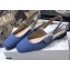 Dior Heel 1.5cm Moi J'Adior Embroidered Cotton Slingback Ballerina Flats Blue 2021