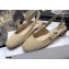 Dior Heel 1.5cm Moi J'Adior Embroidered Cotton Slingback Ballerina Flats Beige 2021