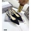 Dior J'Adior Embroidered Slingback Ballerina Flats Black 2021