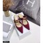 Dior D-Dior Flats Mules Technical Fabric Burgundy 2021