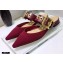 Dior D-Dior Flats Mules Technical Fabric Burgundy 2021
