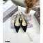 Dior J'Adior Embroidered Slingback Ballerina Flats Black 2021