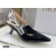 Dior Heel 6.5cm J'Adior Slingback Pumps Patent Calfskin Black 2021