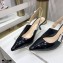 Dior Heel 6.5cm J'Adior Slingback Pumps Patent Calfskin Black 2021