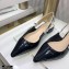 Dior J'Adior Slingback Ballerina Flats Patent Calfskin Black 2021