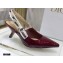 Dior Heel 6.5cm J'Adior Slingback Pumps Patent Calfskin Burgundy 2021