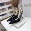 Dior Heel 9.5cm J'Adior Slingback Pumps Technical Fabric Black 2021