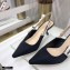 Dior Heel 6.5cm J'Adior Slingback Pumps Technical Fabric Black 2021