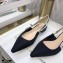 Dior J'Adior Slingback Ballerina Flats Technical Fabric Black 2021
