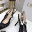 Dior Heel 9.5cm J'Adior Slingback Pumps Mesh Embroidery Black 2021