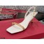 Valentino Sculpted Heel 6.5cm Rockstud Sandals White/Nude 2021