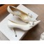 Jimmy Choo Heel 8.5cm SARESA Pumps White with Crystal Embellishment 2021