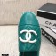 Chanel Resin CC Logo Espadrilles Turquoise Green 2021