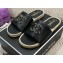 Chanel Chain CC Logo Espadrilles Mules Slipper Sandals Black 2021