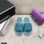 Chanel Chain CC Logo Espadrilles Mules Slipper Sandals Blue 2021